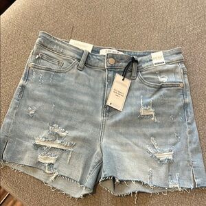 Judy Blue Light Blue Distressed Jean Shorts